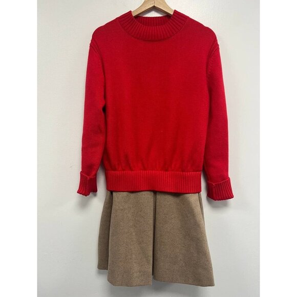 Anthropologie Mare Mare Twofer Mock-Neck Sweater Dress Red Size Small - Picture 6 of 11